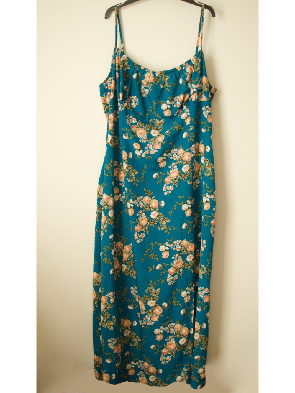 Turquoise floral summer dress / Shein / XL